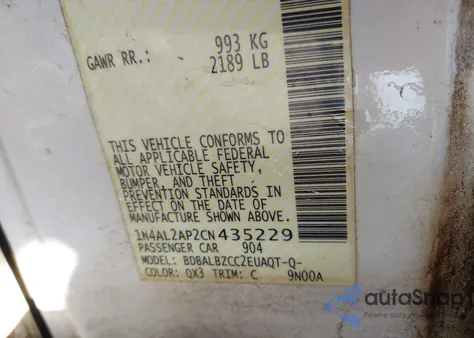 2012 Nissan Altima 2.5 S from USA, damaged, VIN 1N4AL2AP2CN435229